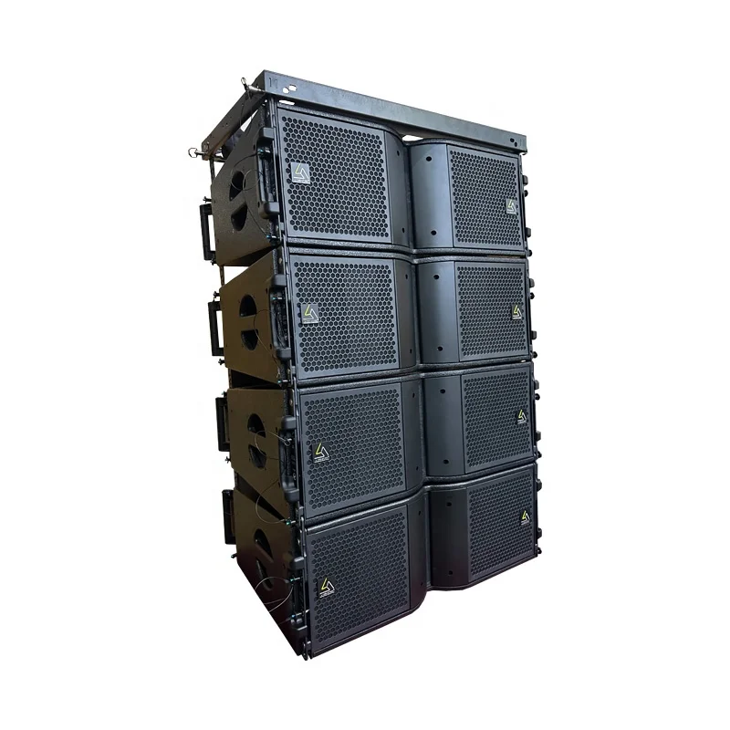 L-SOLUTION Proaudio Two-Way 2000W Active/Passive Line Array Speaker System V208 8-Inch Plywood Black/Yellow Indoor/Outdoor Use