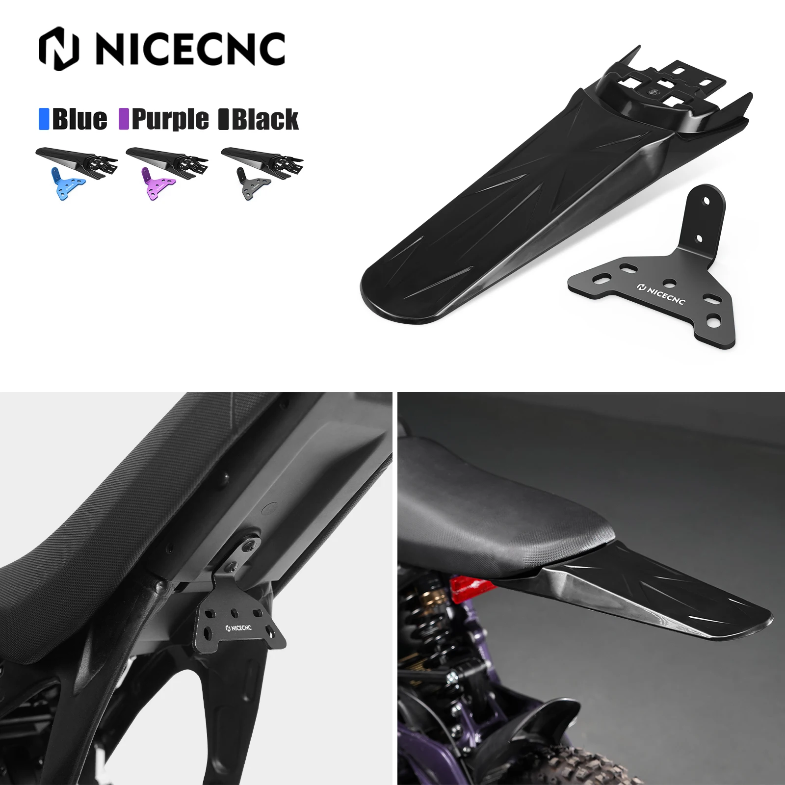 

For Surron light bee X light bee S light bee X/S Dirt Bike NICECNC Tail Light Mounting Bracket & Extended Longer Rear Fender