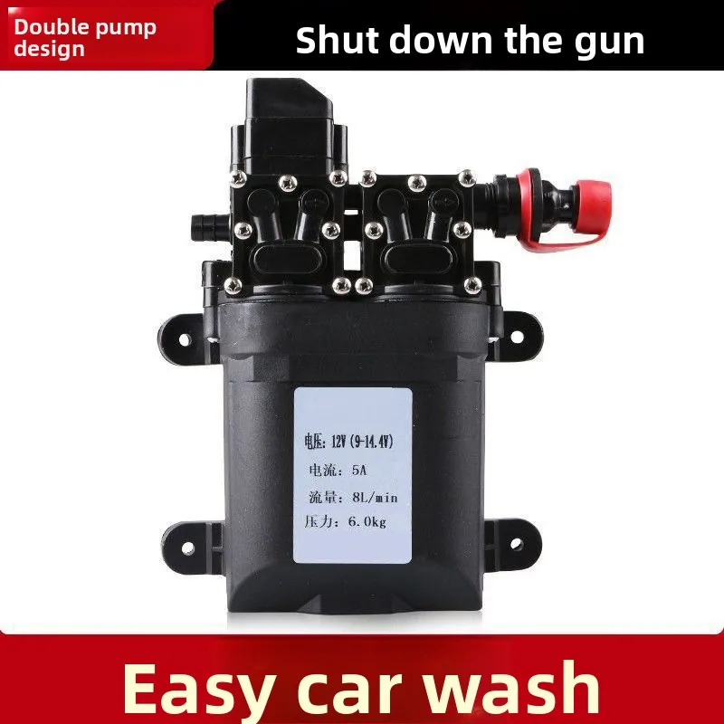 

Двойной насос для мойки автомобилей, 12 В, насос для мойки автомобиля, бытовой портативный автомойка высокого давления, интеллектуальная машина