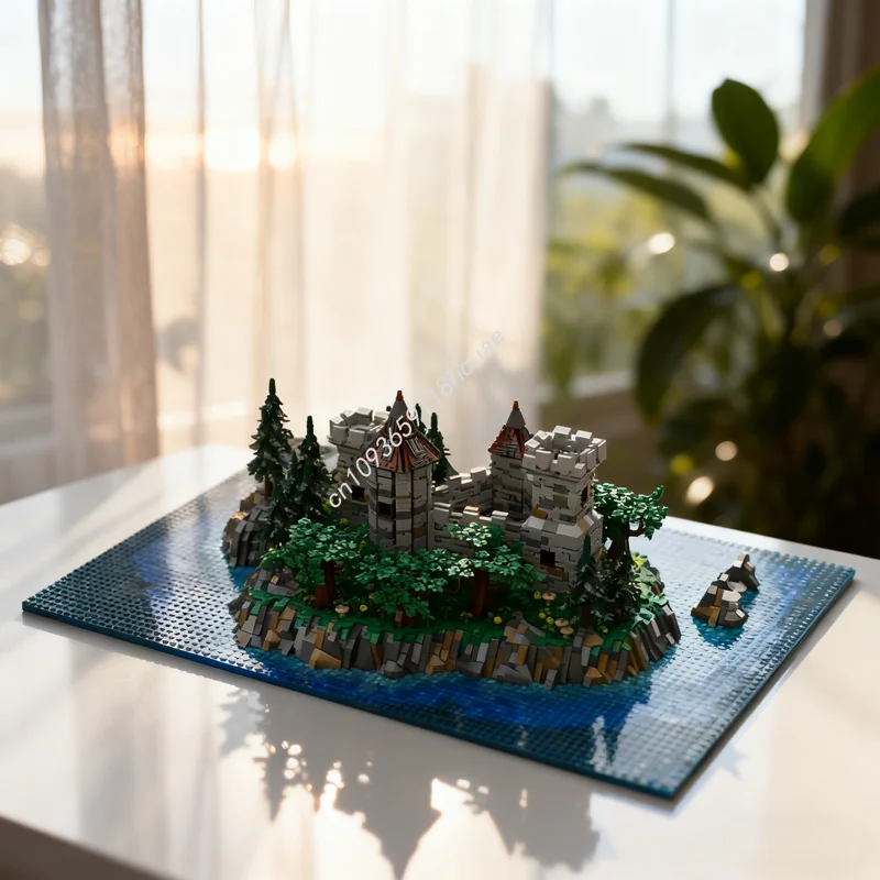 8248 قطعة MOC جزيرة قلعة القرون الوسطى قلعة نموذج بناء هدايا عيد الميلاد كتل اللعب البناء الإبداعية الطوب الاطفال عيد ميلاد