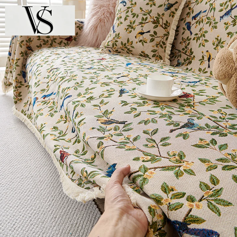European and Floral American Printed Sofa Romantic Towel Corner Covers Couch for Seasons Four Anti-Dirt All-Inclusive Sofa Cover