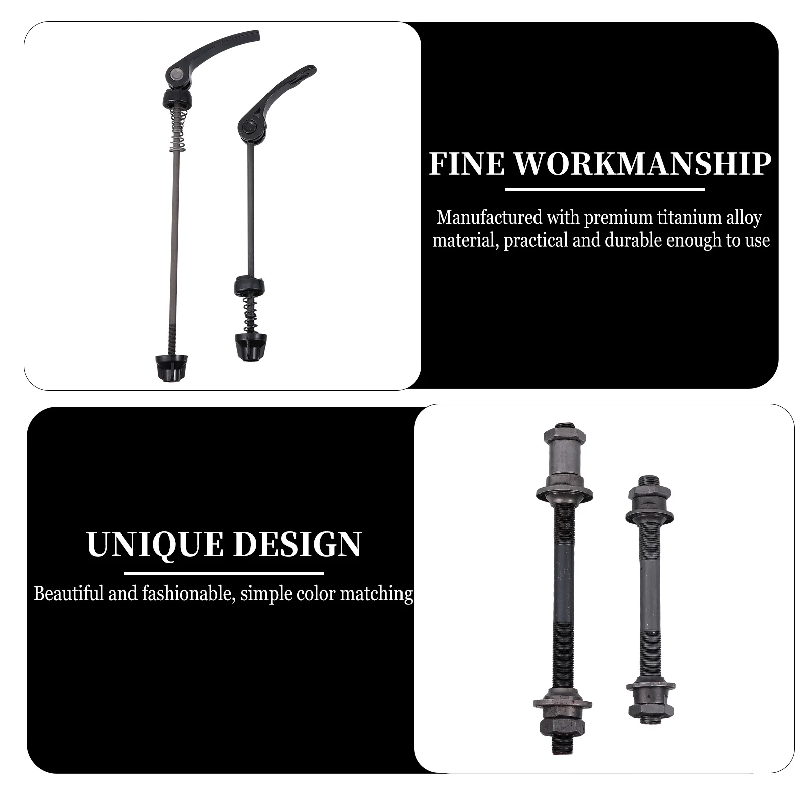 1 مجموعة 1 مجموعة الجبهة الخلفية الإفراج السريع دراجة سيخ عدة رمح جوفاء ل الطريق دراجة دائم محور عجلات معدني إصلاح أجزاء المحور #1