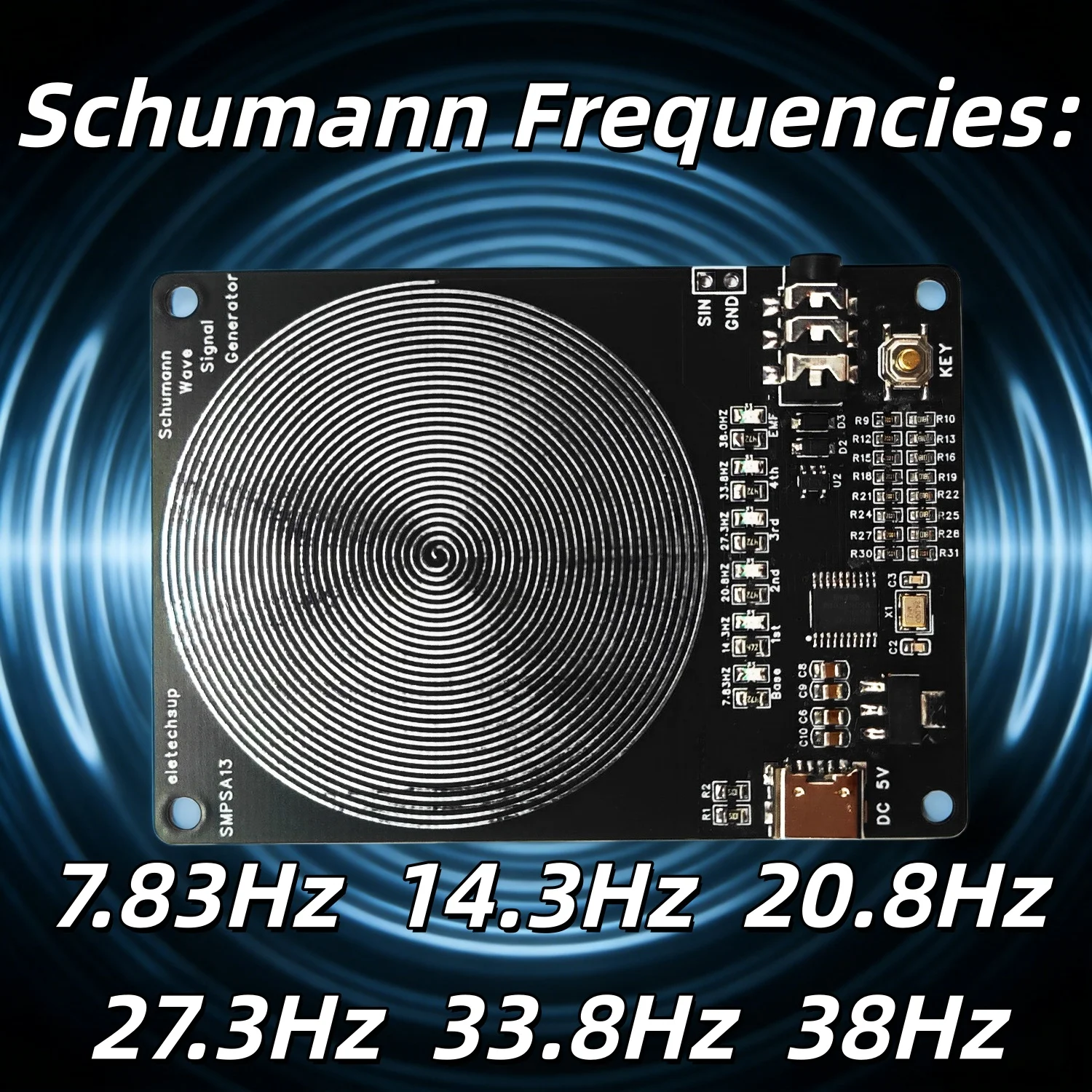 Schumann Resonance Generator 7.83Hz for Sleep, Meditation, Anxiety Relief Earth Heartbeat Harmonic Scalar Wave Signal Generator