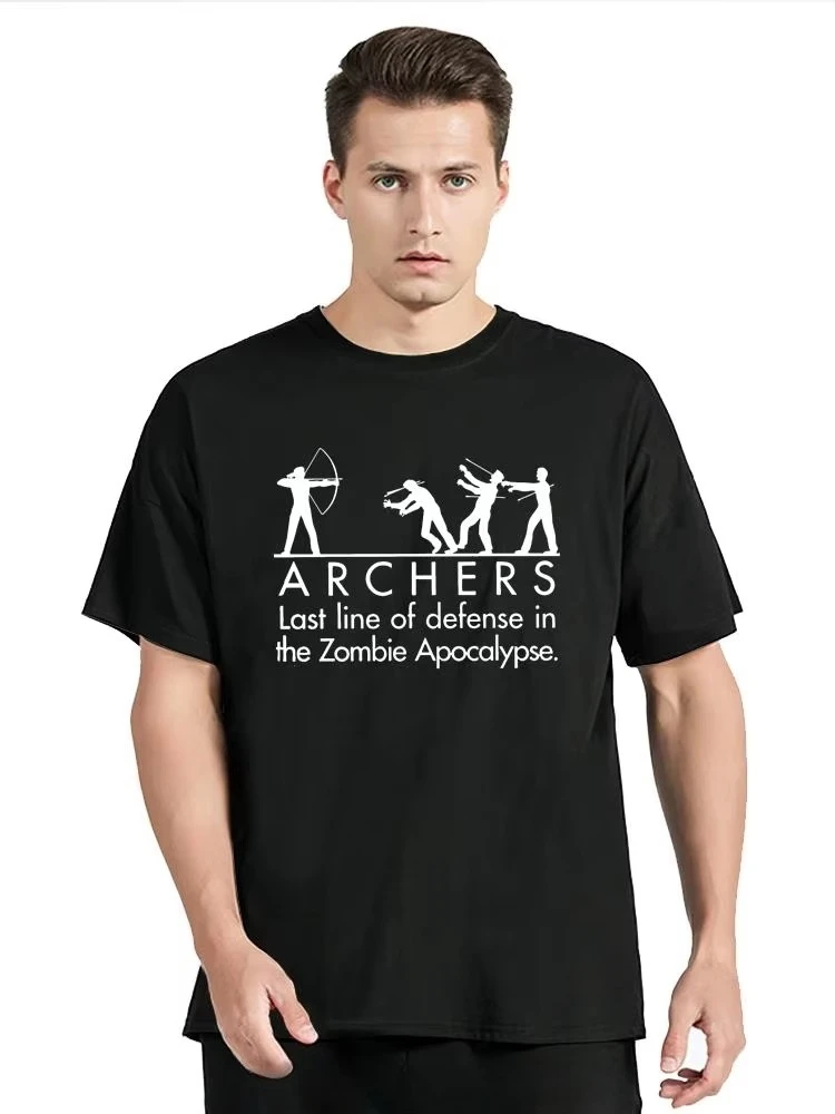 Men Clothing Archers VS Zombies T Shirt Classic Archery Lover Bow Arrow Sports Fitness Graphic Tshirts Unisex Vintage Tees