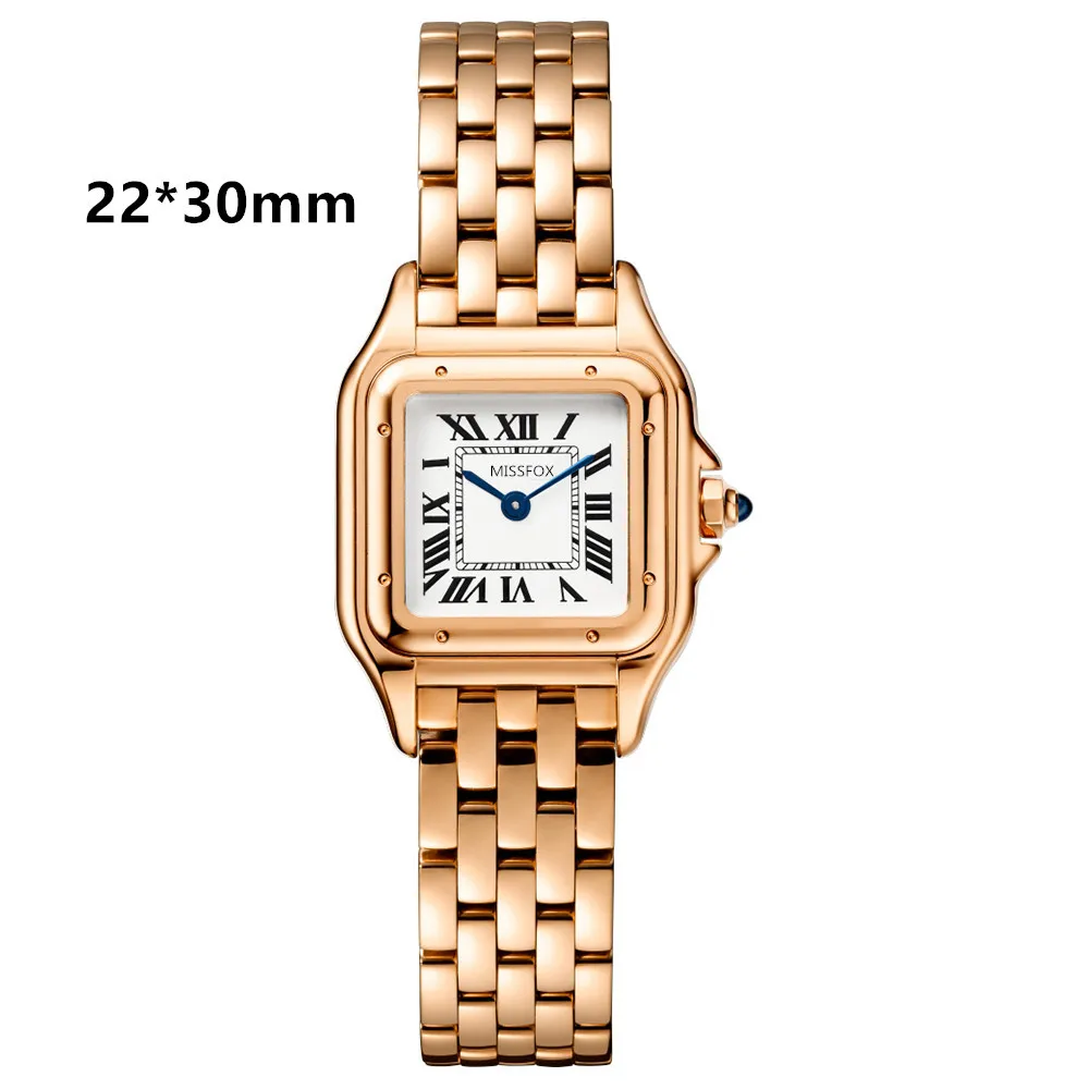 ساعة يد نسائية فاخرة عالية الجودة كوارتز للسيدات ساعة يد نسائية من زجاج الياقوت المقاوم للصدأ باللون الذهبي والفضي والأبيض بمينا روما