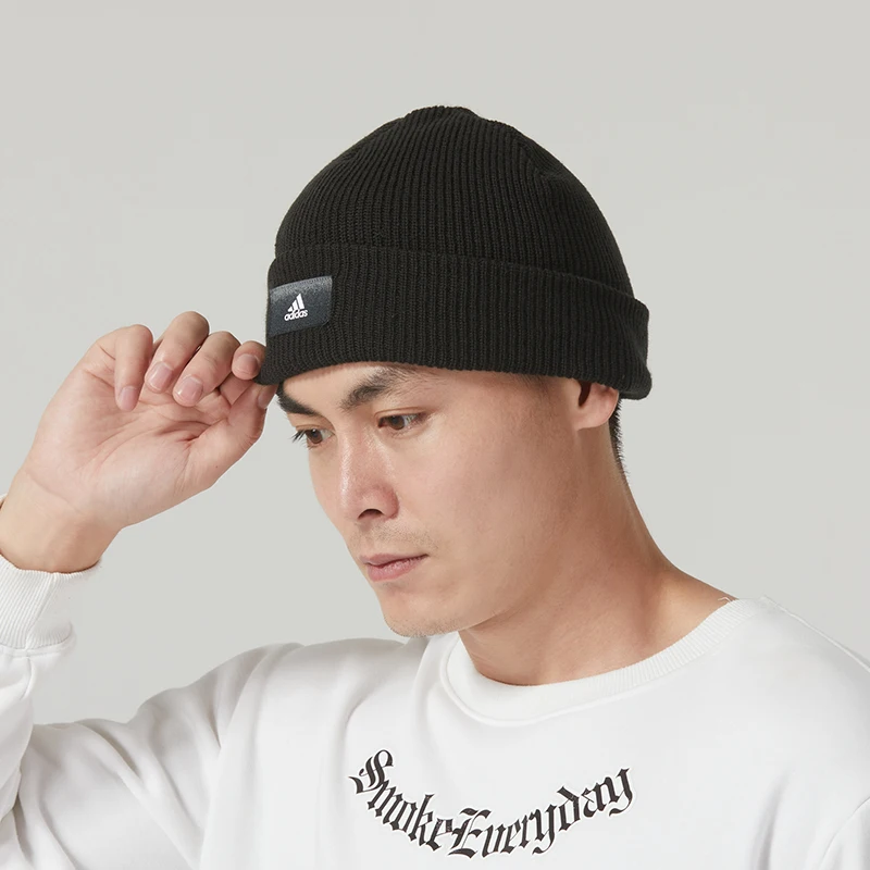 أديداس للجنسين قبعة صوفية في الهواء الطلق الصباح الجري قبعة رياضية مريحة ودافئة محبوك قبعة حك قبعة Ib2661 #5