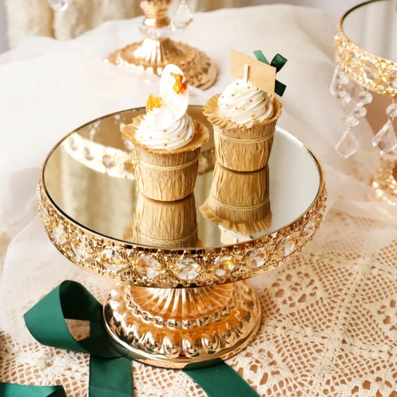 Gold Mirror Cake Stand  European Wedding High Foot Tray Dessert Table Display Upscale Cake Holder and Event Decor New Arrivals