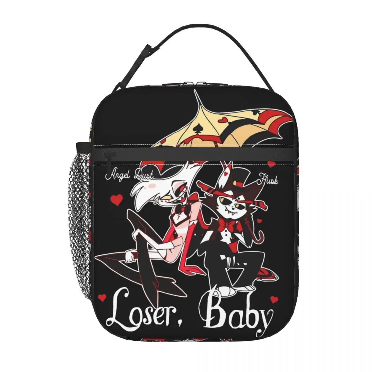 

Hazbin Hotels Angel Dust X Husk Loser Insulated Lunch Bag Food Box Portable Cooler Thermal Bento Box School