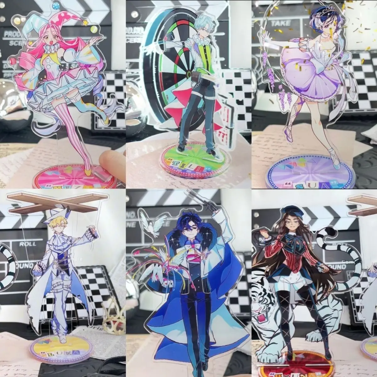 6Pcs/Set Circus Performances ALIEN STAGE Toy Figures Acrylic Stand MIZI SUA TILL IVAN HYUNA LUKA Model Action Figure Ornament
