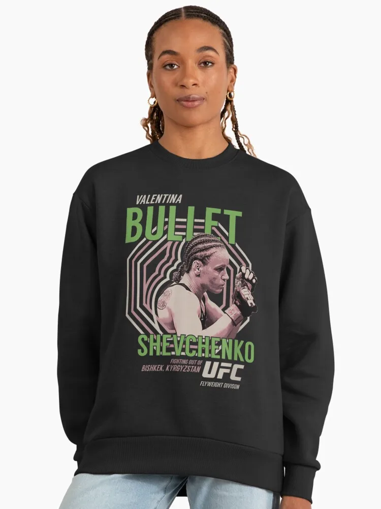 2026 Autunno/inverno UFC Valentina Shevchenko Grafica Girocollo Maglione Moda Donna Allentato Casual Cotone Caldo Felpa Unisex