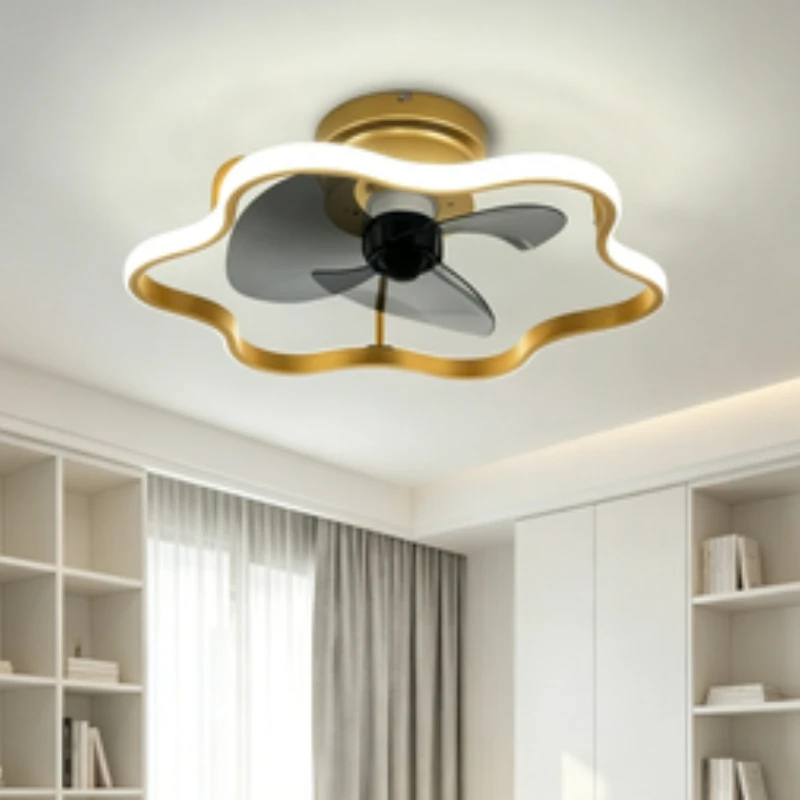 Modern Minimalist Integrated Silent Ceiling Fan Light Indoor Decor Lighting for Bedroom Living Room  LED Light Home