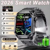 Reloj Inteligente 2026 para Hombre con Linterna LED, IP67, Deportivo, para Exteriores, con Monitorización de Salud, Compatible con IOS y Android