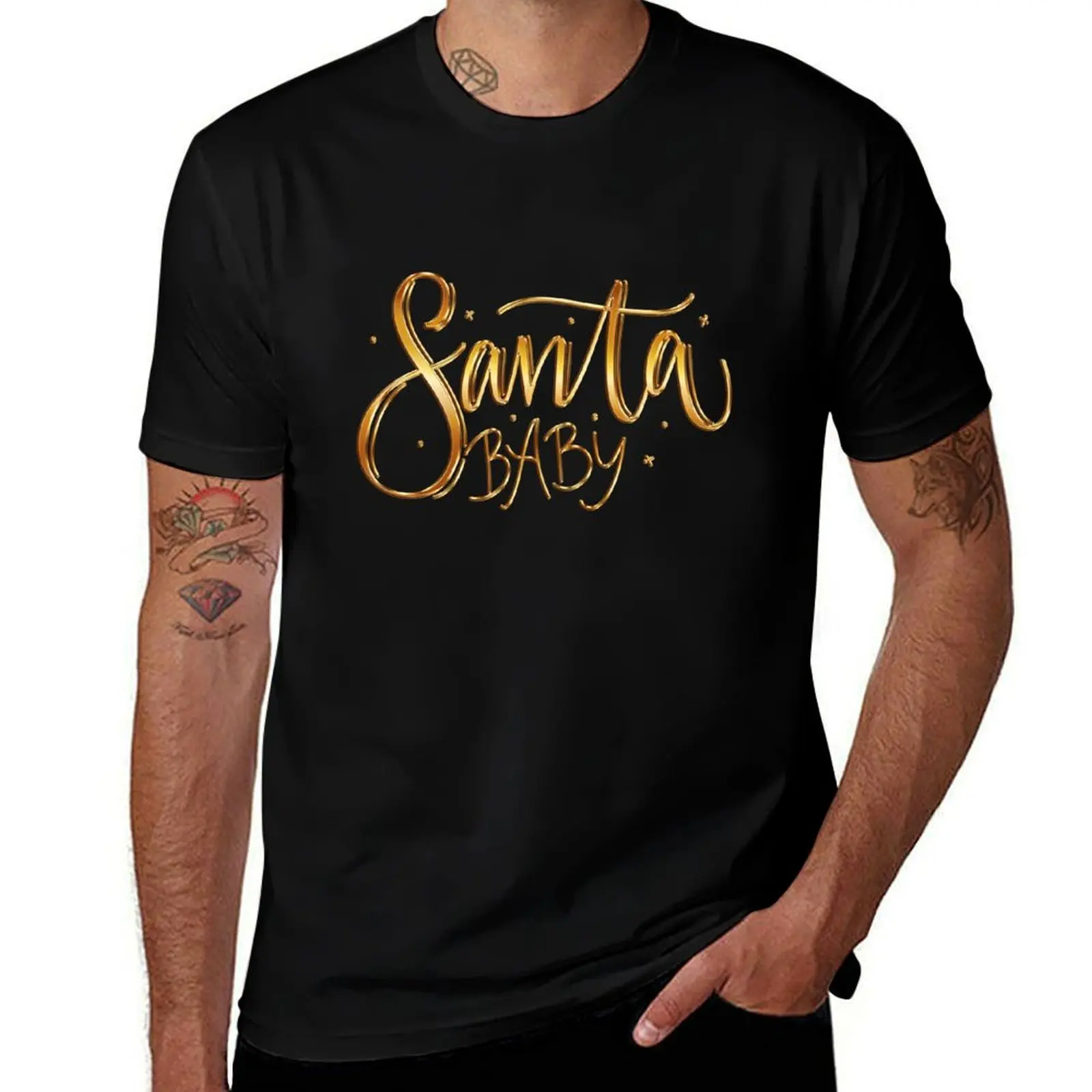 Santa Baby in Gold T-Shirt Work Duty Casual T-Shirt