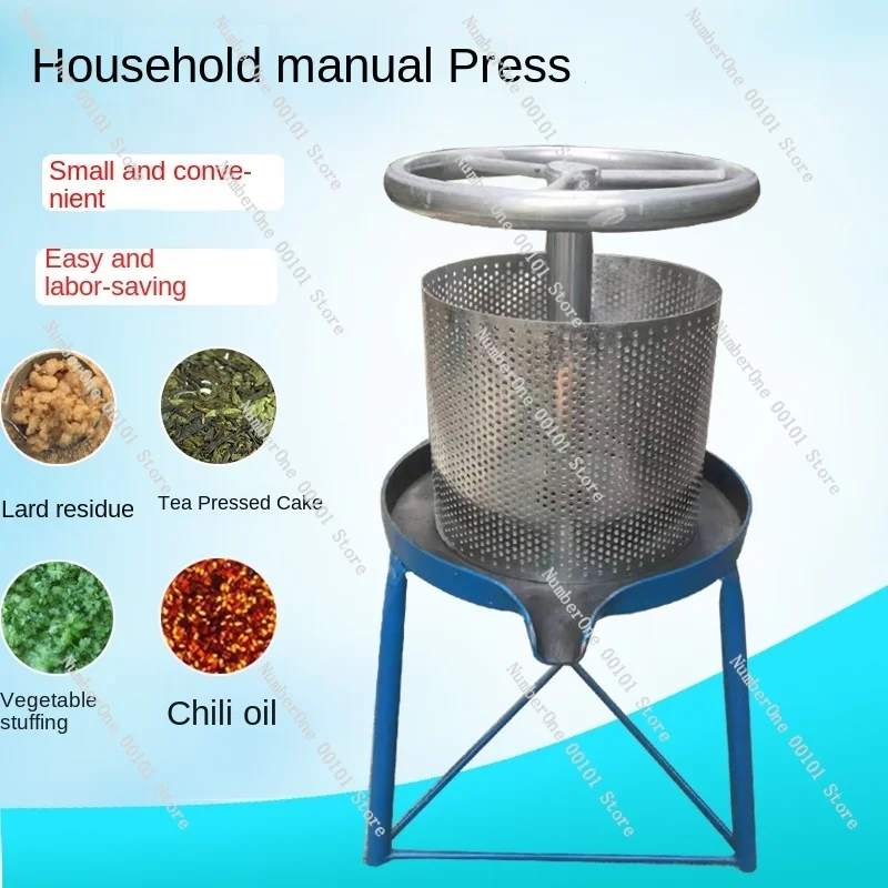 Household Oil Press Pressure Lard Dregs Fat Residue Cake Pressing Machine Manual Vegetable Stuffing Pepper Oil Water