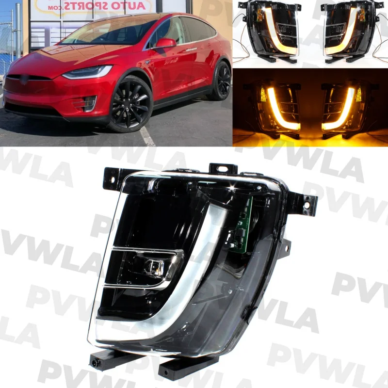 

For Tesla Model X 2016 2017 2018 2019 2020 2021 European version Left Side High configuration LED DRL fog light lamp Assembly