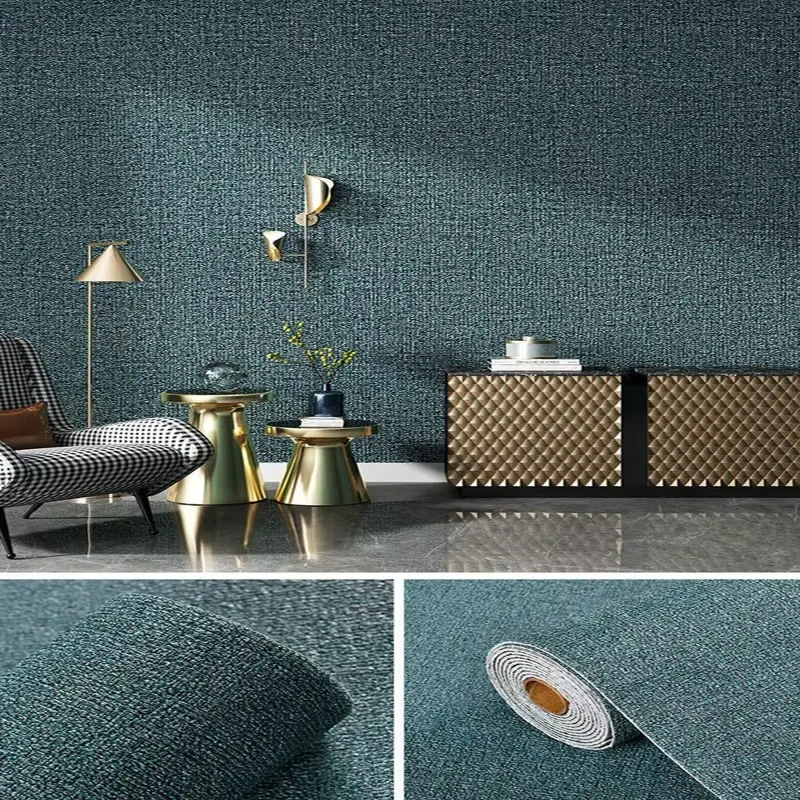 50cmX2.8/10m Linnen 3D Schuim zelfklevend PVC Effen Kleur Verdikte Waterdichte Achtergrond Muur Renovatie behang Muurstickers