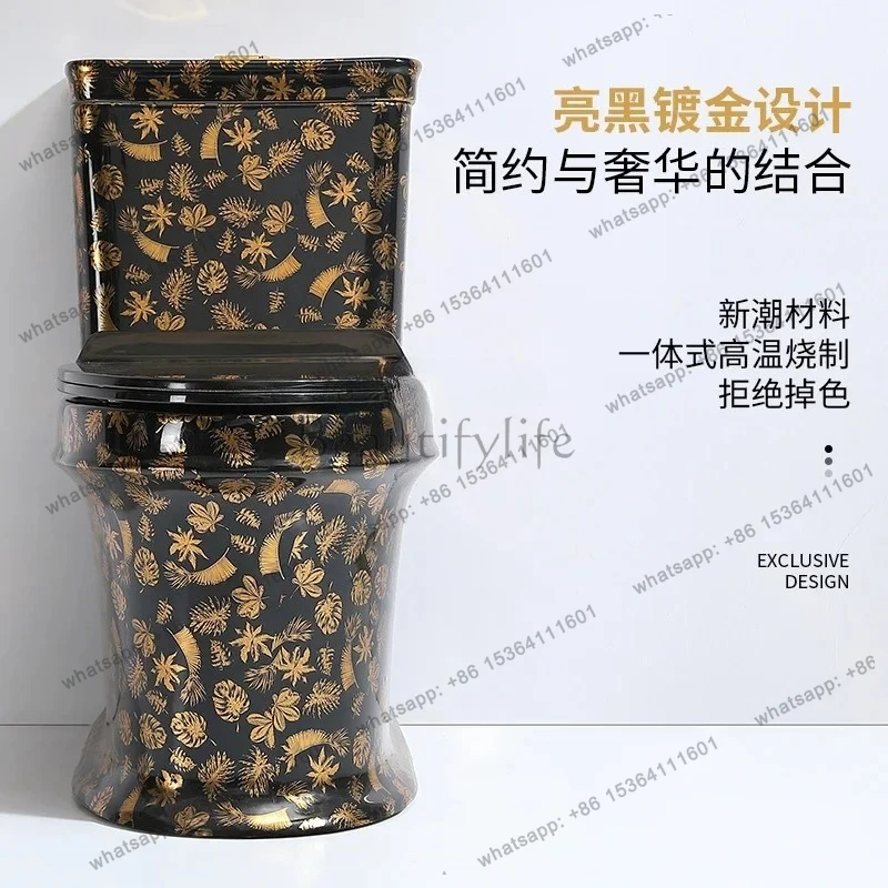 X4 Household black ceramic color siphon super whirlpool toilet silent deodorant pumping large diameter toiletSSS