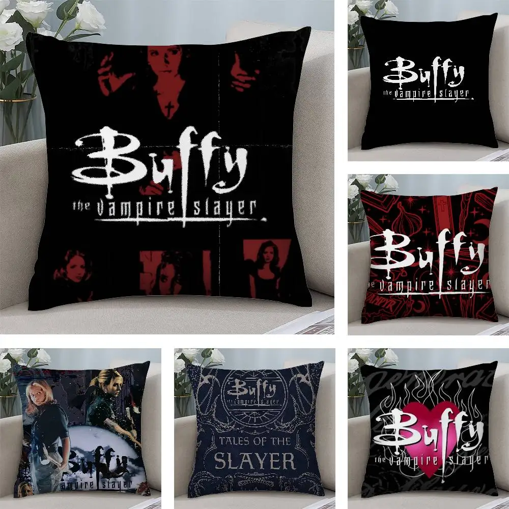 Classic B-Buffy V-Vampire S-Slayer Pillow Case Plush Fabric Soft  Pillowcase Double Sided Print Cushion Cover Household Gifts