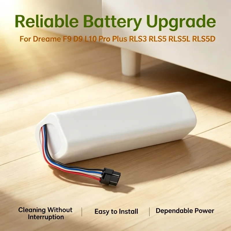 Long-Lasting  Battery Compatible with Dreame D9 F9 L10 L10 Pro,  Lithium-ion Pack for Robot Vacuum and Mop Cleaner Replacement