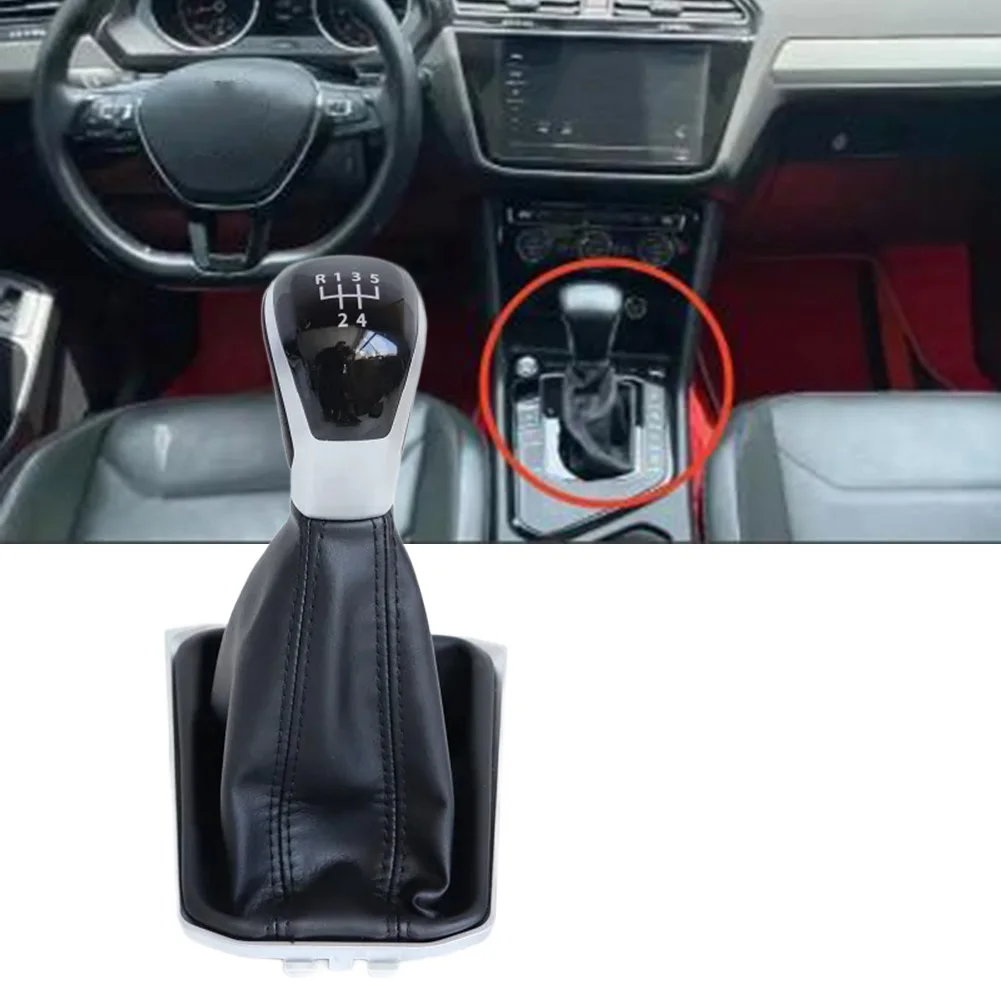

Накладка на ручку переключения передач для Tiguan 5NB711113F, ABS, кожа, черный, 5/6 скоростей ​ ​ Крышка шаровой опоры рычага переключения передач, сменные аксессуары
