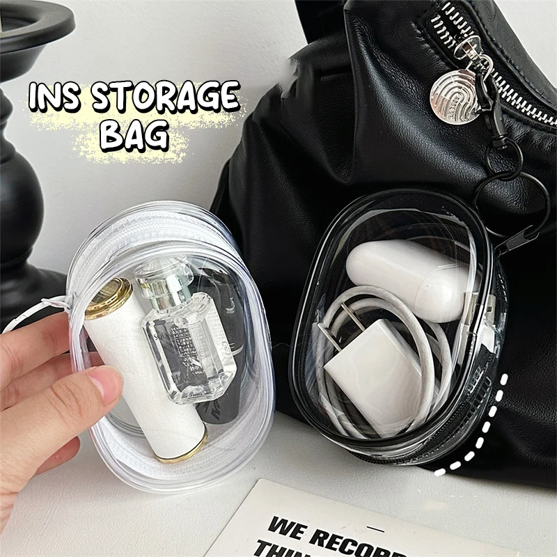 Portable Mini Transparent Storage Bag Multifunctional Headphone Charger Case Travel Digital Charger Organizer Accessories