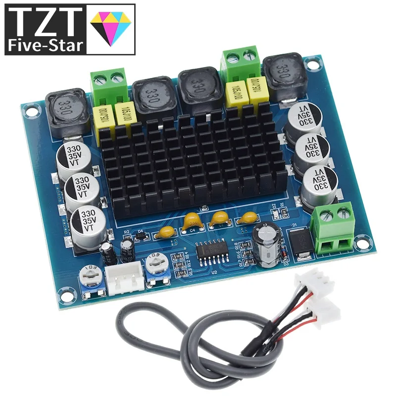 TZT DC 12V 24V 120W*2 TPA3116 D2 Dual Channel digital Power audio amplifier board  good