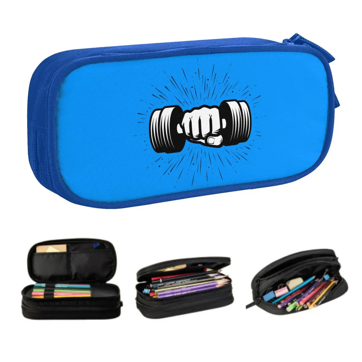 Custom Cute Gym Fitness Logo Pencil Case for Boy Girl Large Capacity Pencil Box School Accessories