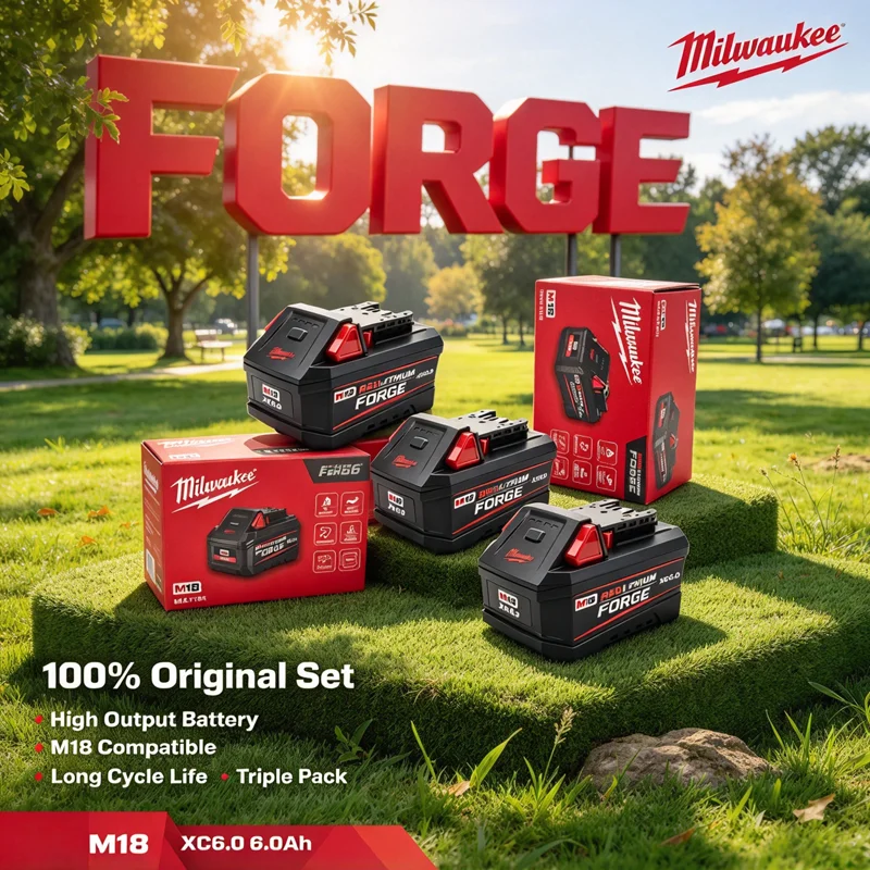 Original Milwaukee M18 NEW FORGE XC6.0 Battery, Compatible 2864-20,2860-20,48-11-1861 High Performance M18 Power Tools Battery
