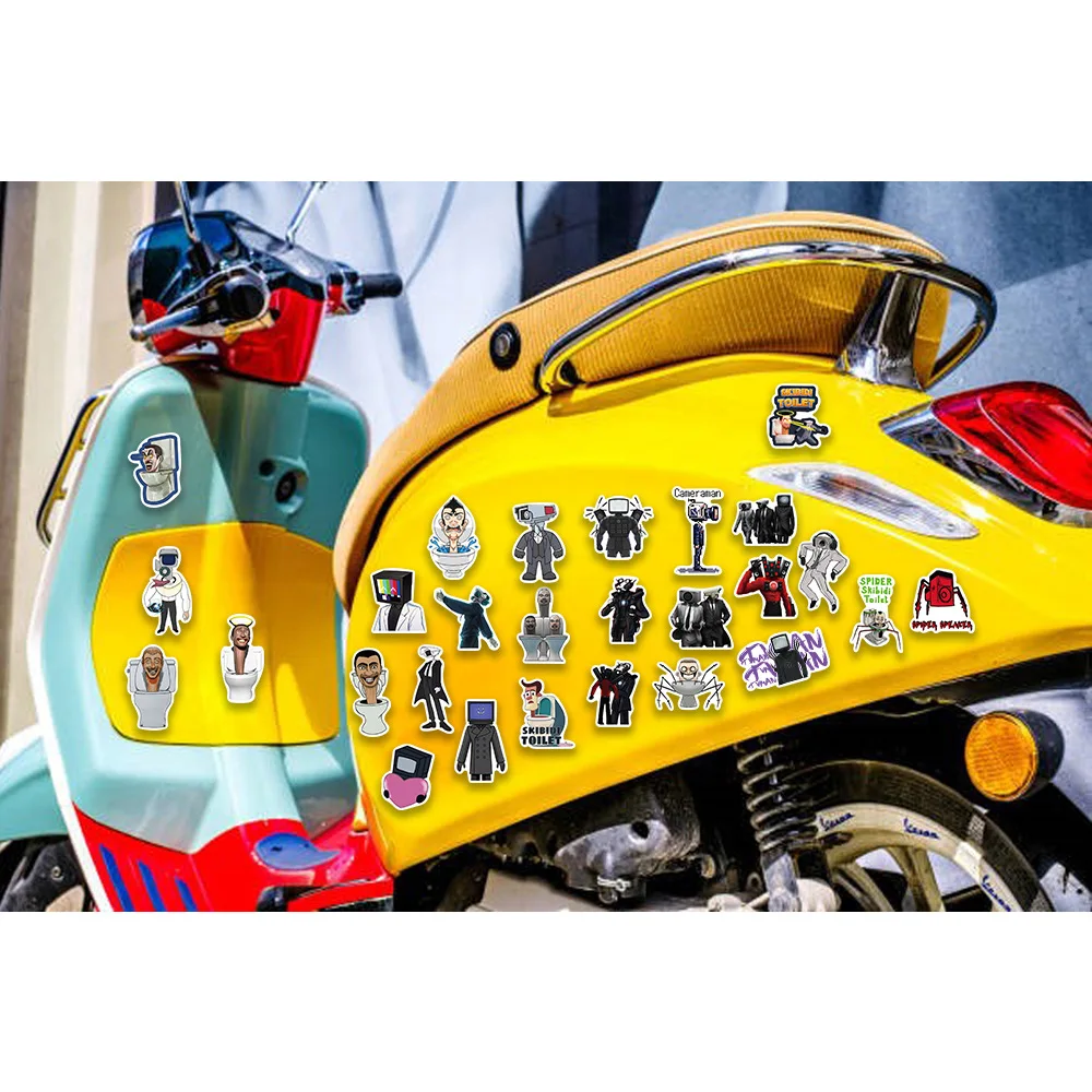 10/30/50PCS Cartoon abstract Skibidi Toilet Waterproof Stickers for Water Cup Phone Computer Notebook Stationery Luggage