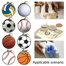 Ball Shaped Zipper Coin Purse Creative Mini Wallet Cartoon Change Wallet for Children Birthday Gifts