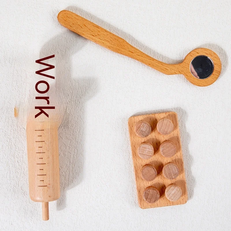 Casa de juegos de cocina de madera para niña, juguete de maquillaje de imitación, caja de herramientas para niño, pequeño Doctor, regalo de