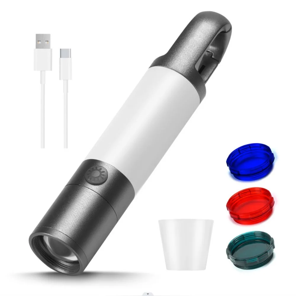 

Super Bright LED Camping Flashlight Long Range with Hook Portable Hand Lamp 8 Modes with Lampshades Magnet Work Light Travel