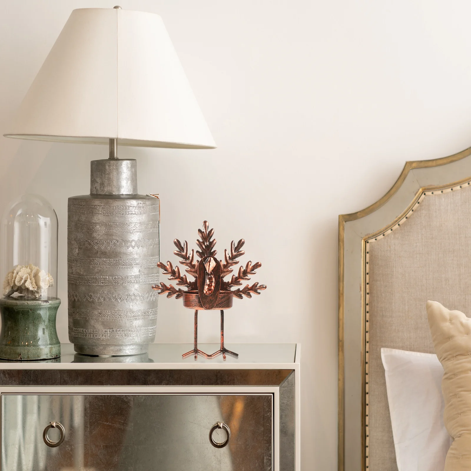 6Pcs Turkey Candleholder Iron Thanksgiving Candlestick Decor Desktop Table Centerpiece Party Ornament Fire Pit Warm Atmosphere