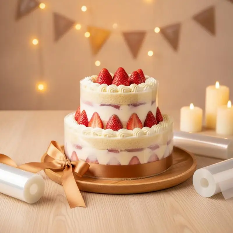 Acetate Clear Cake Collar 5m/10m 1 Roll Food Grade for Mousse Chocolate Cake Slices Dessert Pastry Baking