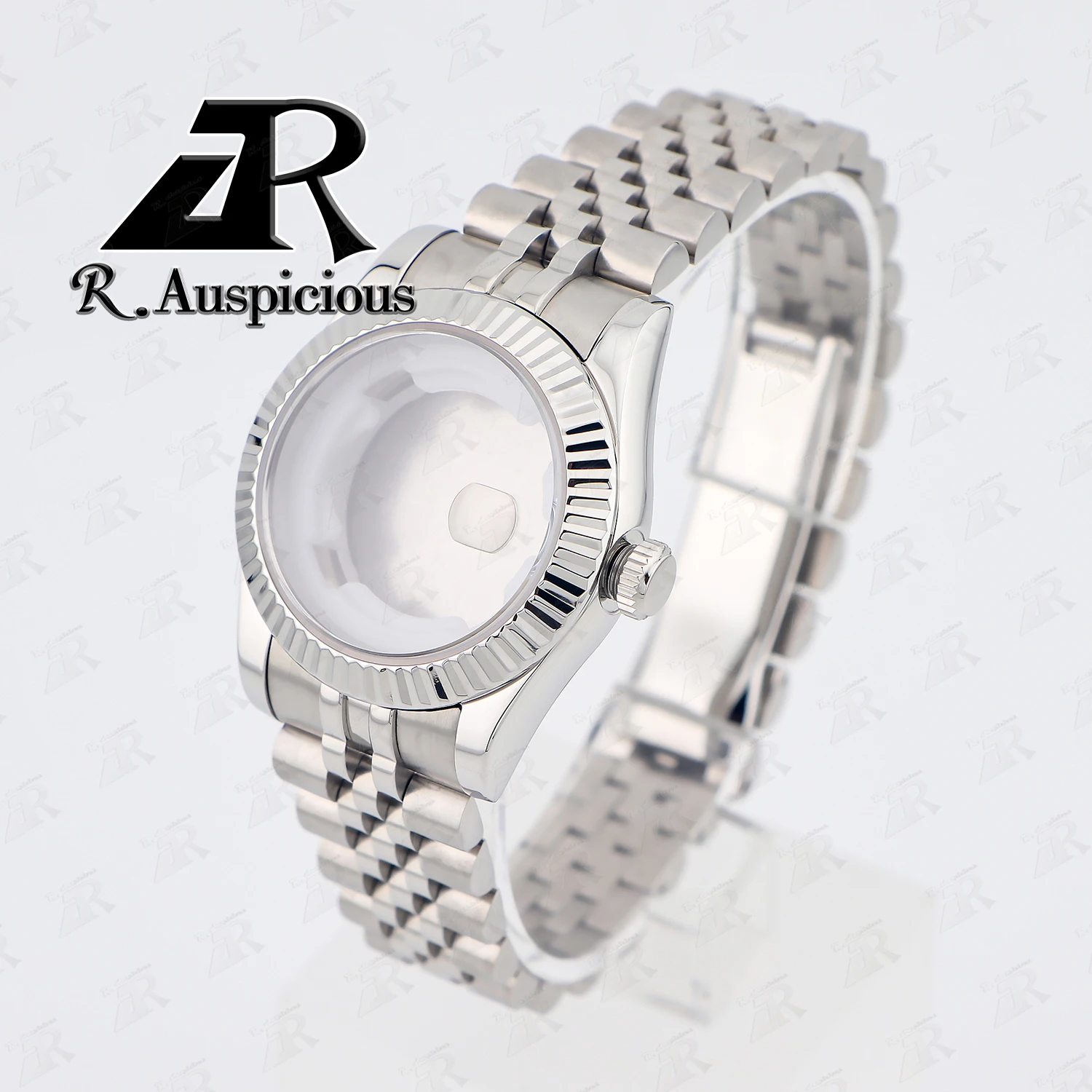 

31mm Women R Mark Watch Case Strap Stainless steel Sapphire Glass Waterproof Watch Accessories Fit NH05 Automatic Movement