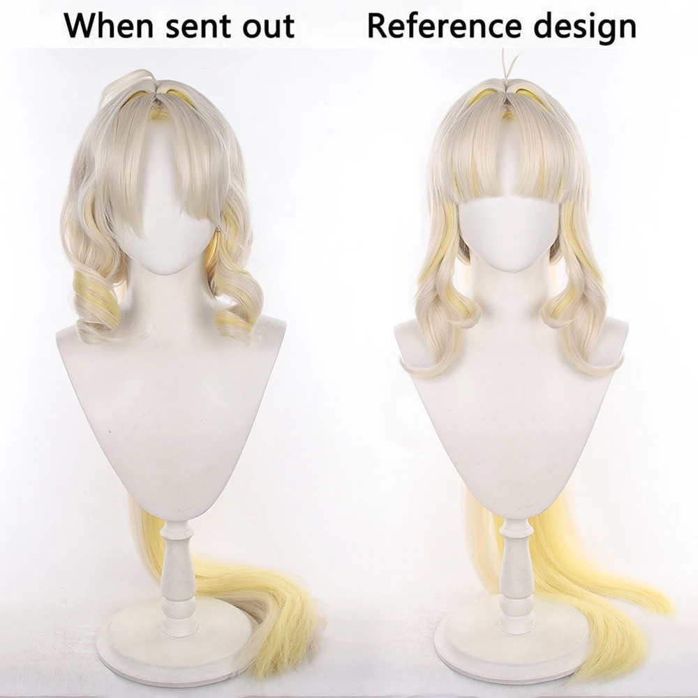 Anime Wuthering Waves Suisui Cos Wigs Cosplay Costumes Headwear 100cm Long Simulation Scalp Thick Mixed Puffy Long Hair Wigs