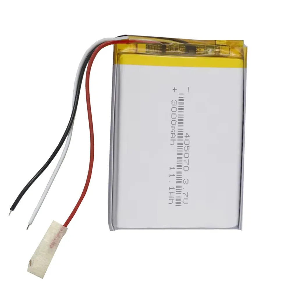 3.7V 3000mAh 405070 11.1Wh Polymer Li Lithium Lipo Battery Cell 3 Wires Thermistor For GPS LED Light Bluetooth Headset Speaker