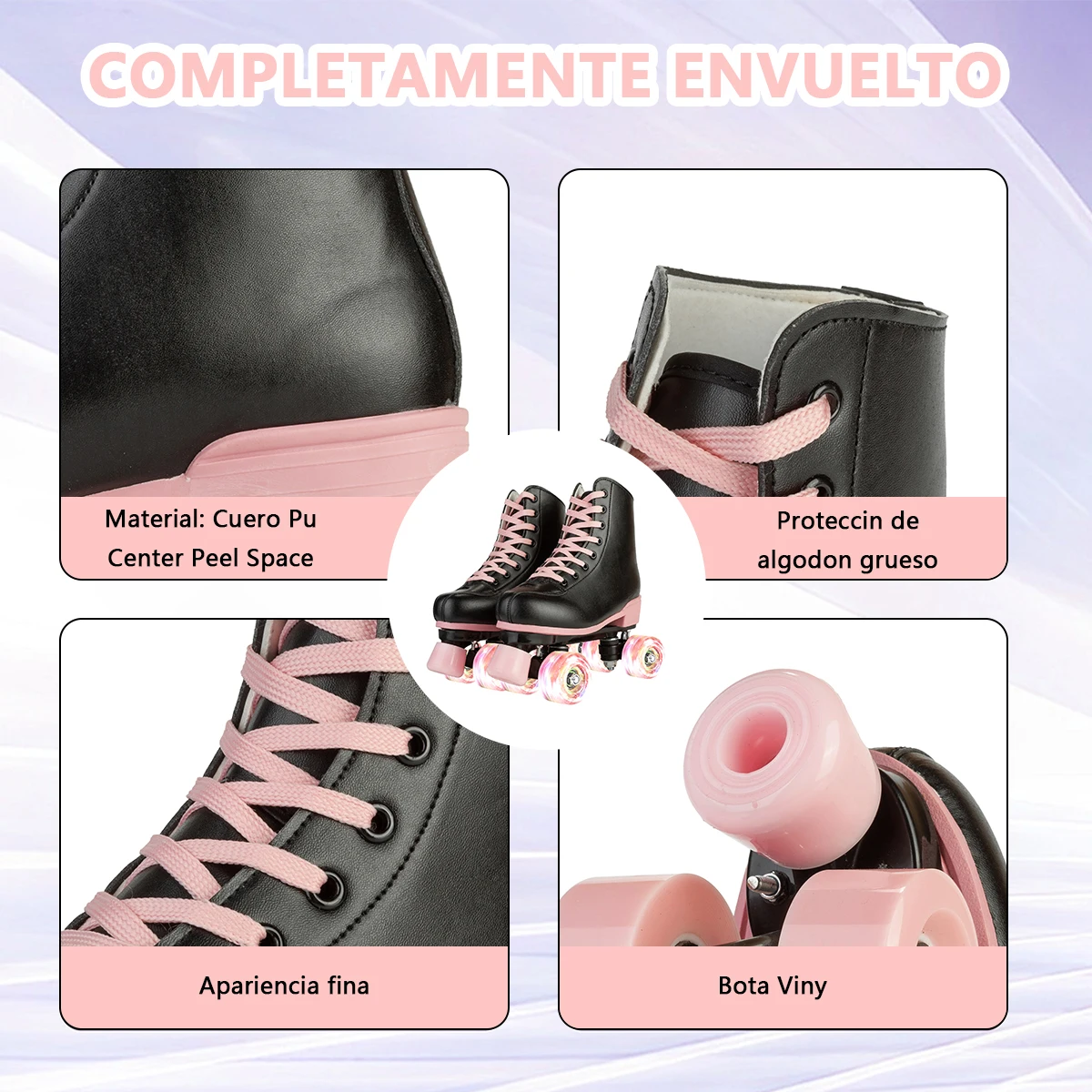 サイズ32-40 新品 4輪スケートシューズ 大人用 アウトドア スケートトレーニング フラッシュローラースケート 女性用 ダブルロウ クワッドスケートシューズ