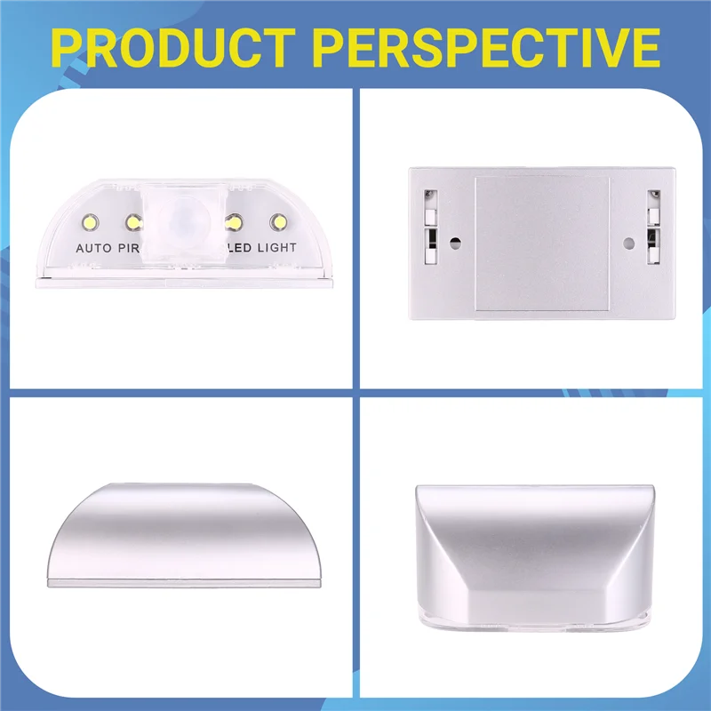 مرة واحدة 4 LED السيارات PIR الأشعة تحت الحمراء اللاسلكية الباب ثقب المفتاح محس حركة ضوء مصباح