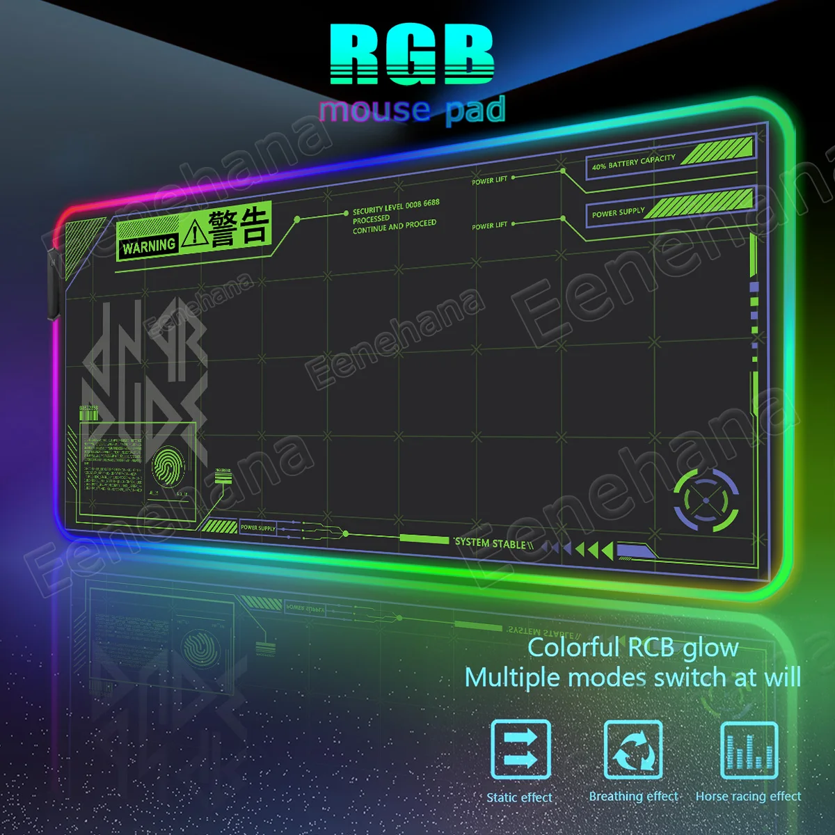 

RGB Advanced Backlight Colorful Gamer Mechanical Keyboard Mouse Pad PC Gaming Computer Luminescence Pad Office Home Cool DeskMat