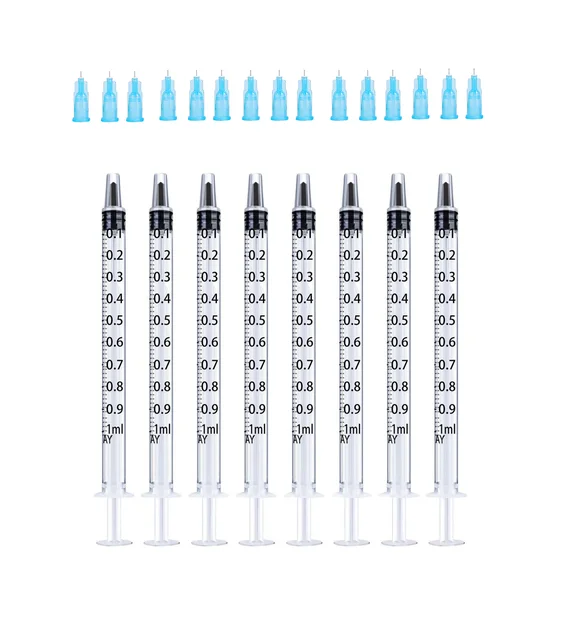 Strzykawki 1ML + narzędzie do wstrzykiwania igłowego 34g4mm jednorazowe sterylne pakowane pojedynczo uroda bezbolesna mała strzykawka dozująca igłę