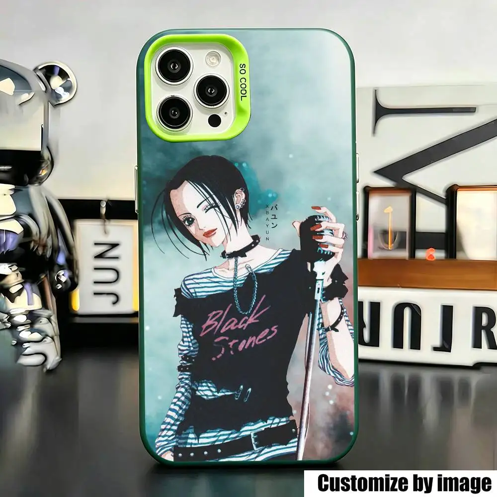 

Anime Cool Unique Osaki Nana Phone Case For iPhone 17,16,15,14,13,12,11 Plus,Pro Max,XS,Green Silver Plated Inside Cover