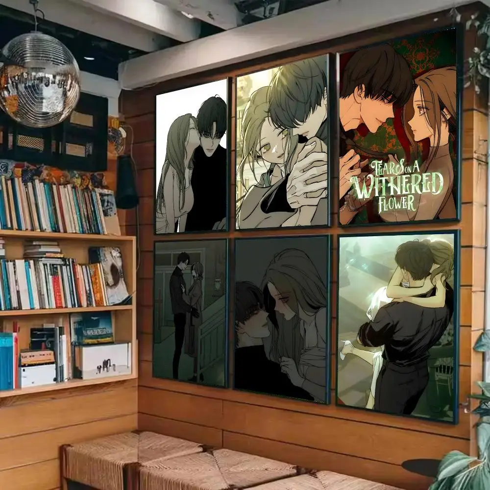Anime Tears On A Withered Flower Poster Sticky Painting Prints Wall Art Waterproof Home Living Bed Room Bar Cafe Aesthetic Decor