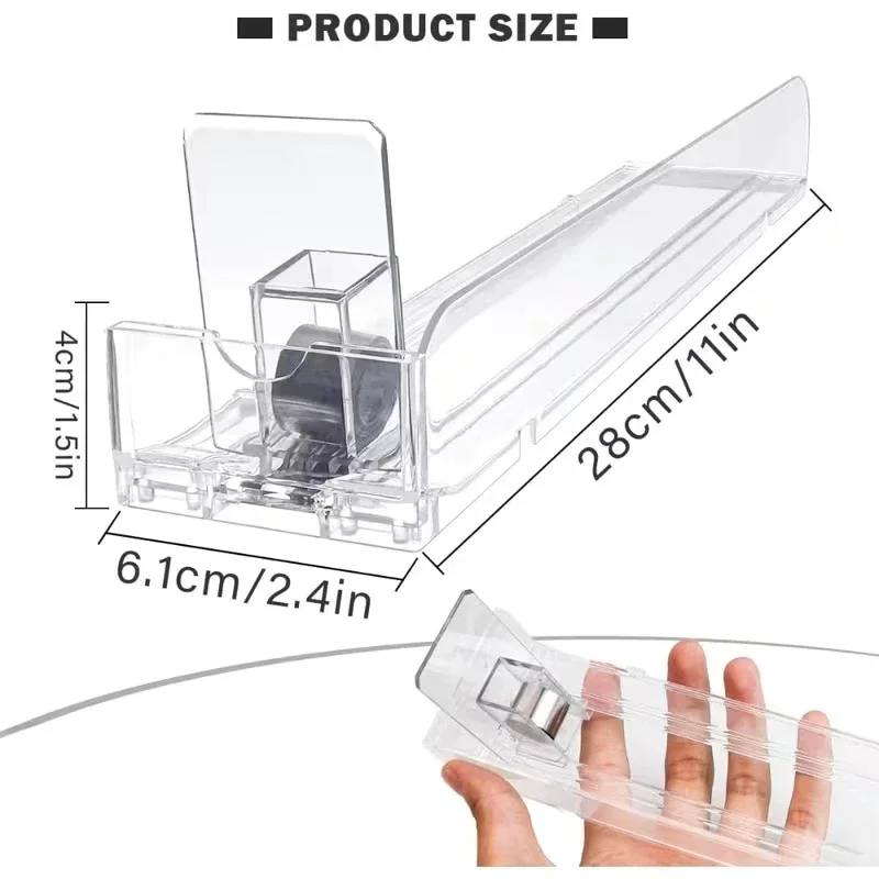 1Pcs Automatic Pusher Organizer with Auto-Pushing Mechanism Acrylic Display Stand Clear Compartment Shelf Organizer Retail Home