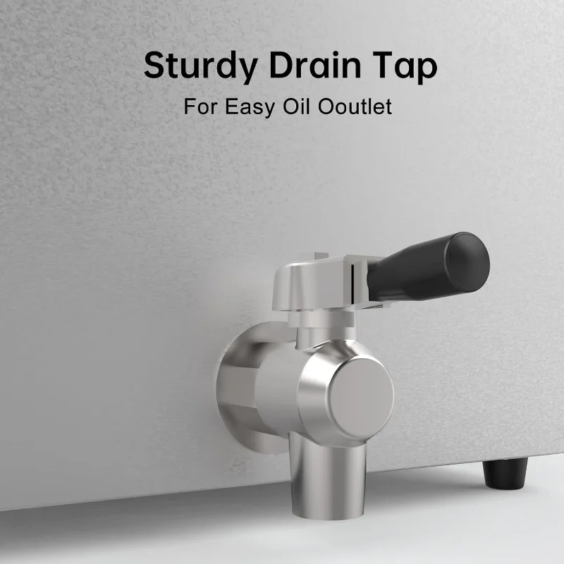 Dual Tanks Commercial Deep Fryer Electric Large Capacity Stainless Steel Countertop Kitchen Frying Machine with Basket & Lid