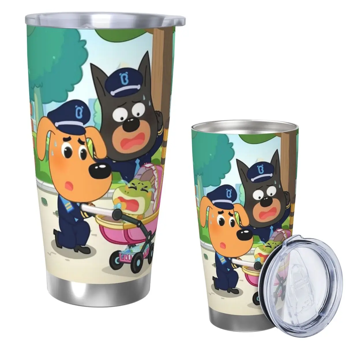 Sheriff Labrador Stainless Steel Tumbler Vacuum Insulated Mugs Thermal Cold Bottle Straws With Lid 20oz
