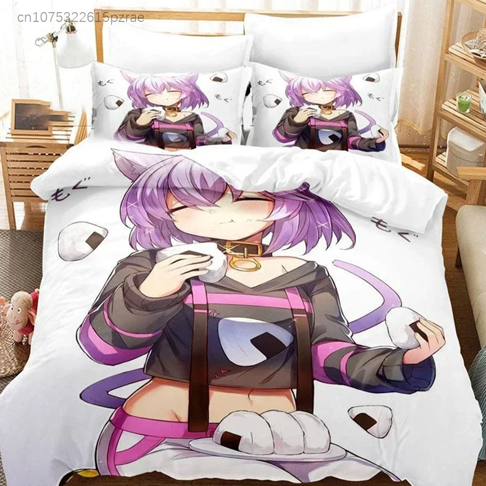 Anime Nekomata Okayu Bedding Set For Bedroom Soft Modern Bedspreads Comefortable Kids Duvet Cover Quilt Cover And Pillowcase