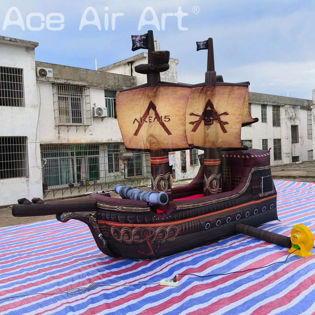 Grand bateau Pirate gonflable d'extérieur de 4mL, modèle d'air, bateau Corsair pour décoration de parc