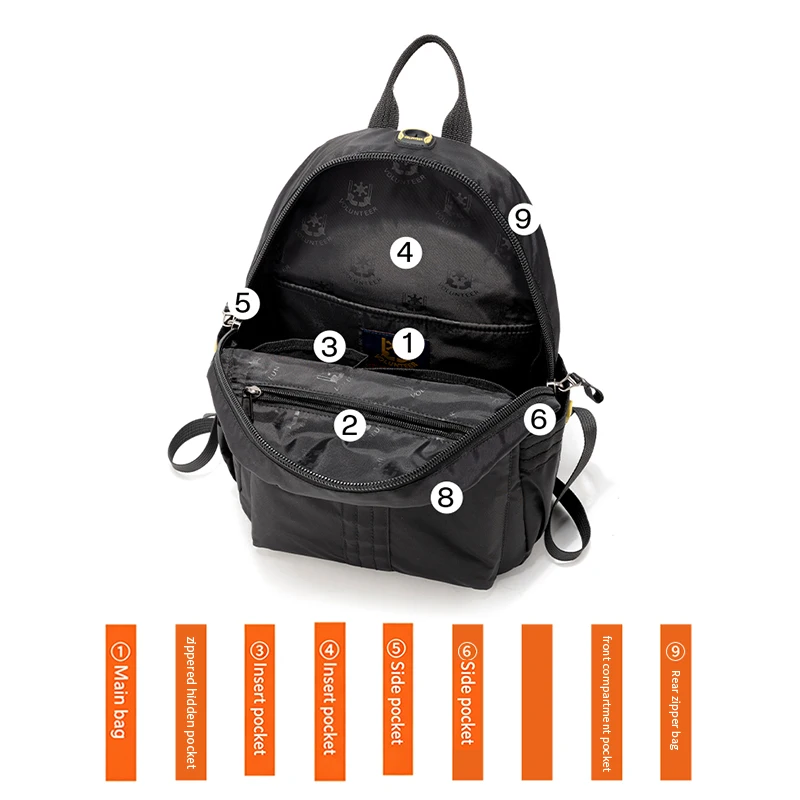 VOLUNTEER Men's Large Capacity Waterproof School Backpack Vintage Style Travel Daypack Durable Casual Work Backpack 1740-20