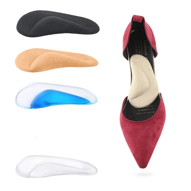 2Pcs/4Pcs Silicone High Heels Arch Support Flat Shoes Insoles Unisex Flatfoot Orthotics Arch Support Insoles Anti Slip Insole